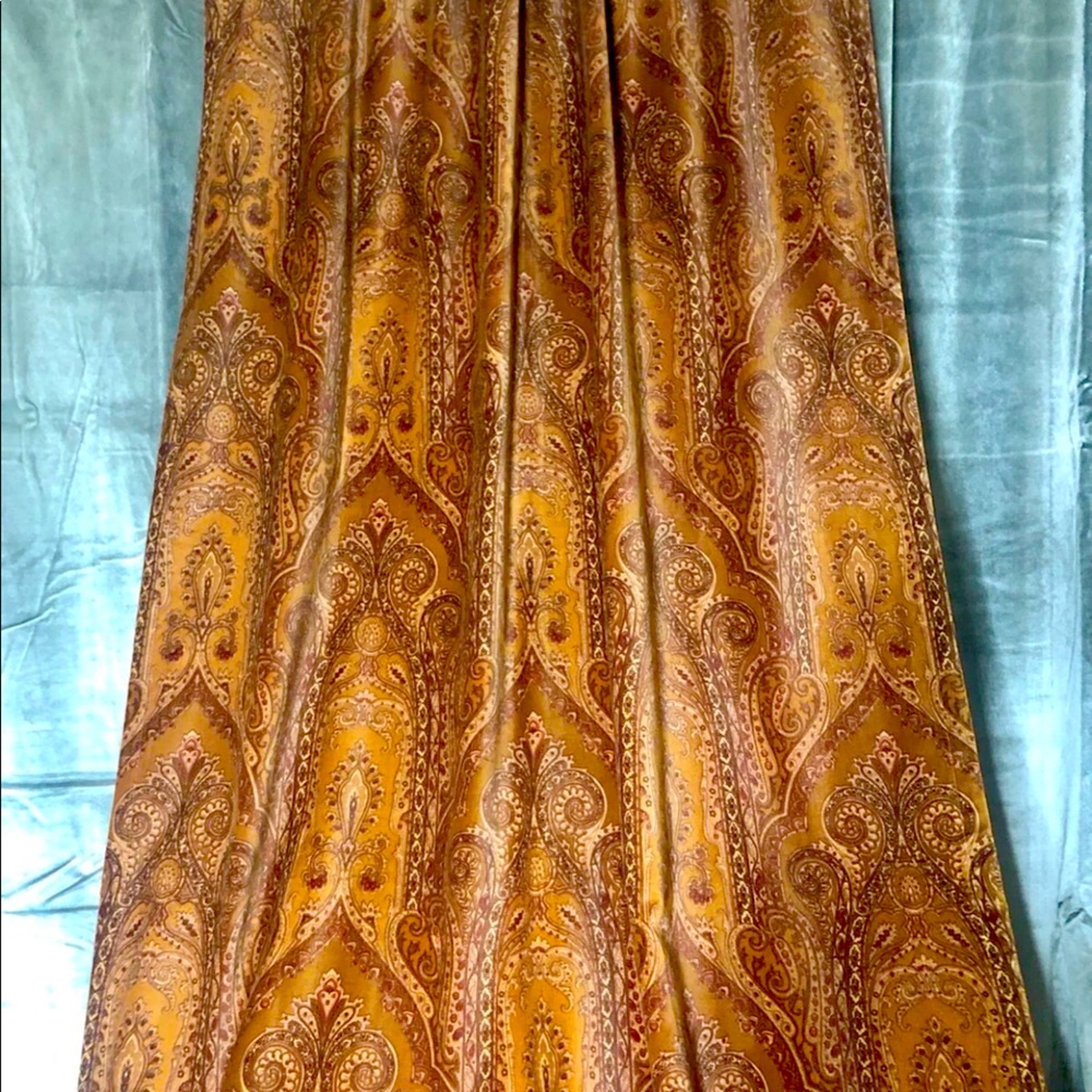 4 piece velvet paisley medallion curtains